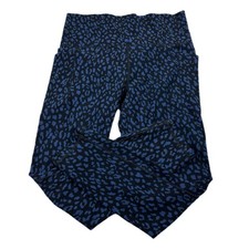 Athleta Salutation Stash Pocket II 7/8 Tight Blue Animal Print Size Medium