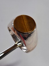 Silber 925 Herrenring massiv Tigerauge braun Gr.  62 / 19,7 mm NEU