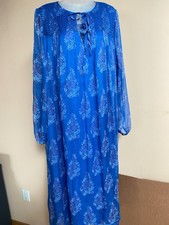 Jade By Johnny Was Blue Blaire Midi Dress XL NWT