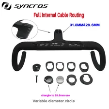 Road Bike Carbon Handlebar Internal Cable Routing Drop Handlebar 28.6mm 31.8mm