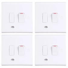 4 x Deta S1372 Switched Fused Spur Connection Units with Flex Outlet 13 Amp