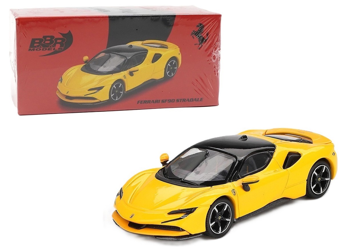 BBR Models 1:64 Ferrari SF90 Giallo Modena Yellwo Diecast Model