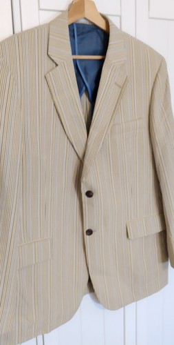 Blazer Brook Taverner 42 Corto Seersucker Rayas Beige Navegación Verano - Imagen 3 de 13