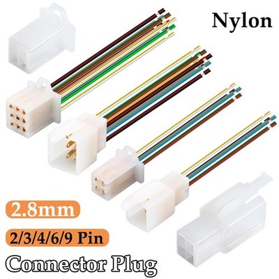 Connector Leads Male / Female Wire Motorcycl Car 2/3/4/6/9 Pin Plug Socket Set