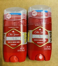 2Pk Old Spice Deodorant  Steel Titan Aged Oak Scent 3oz No Aluminum Lasts 24/7