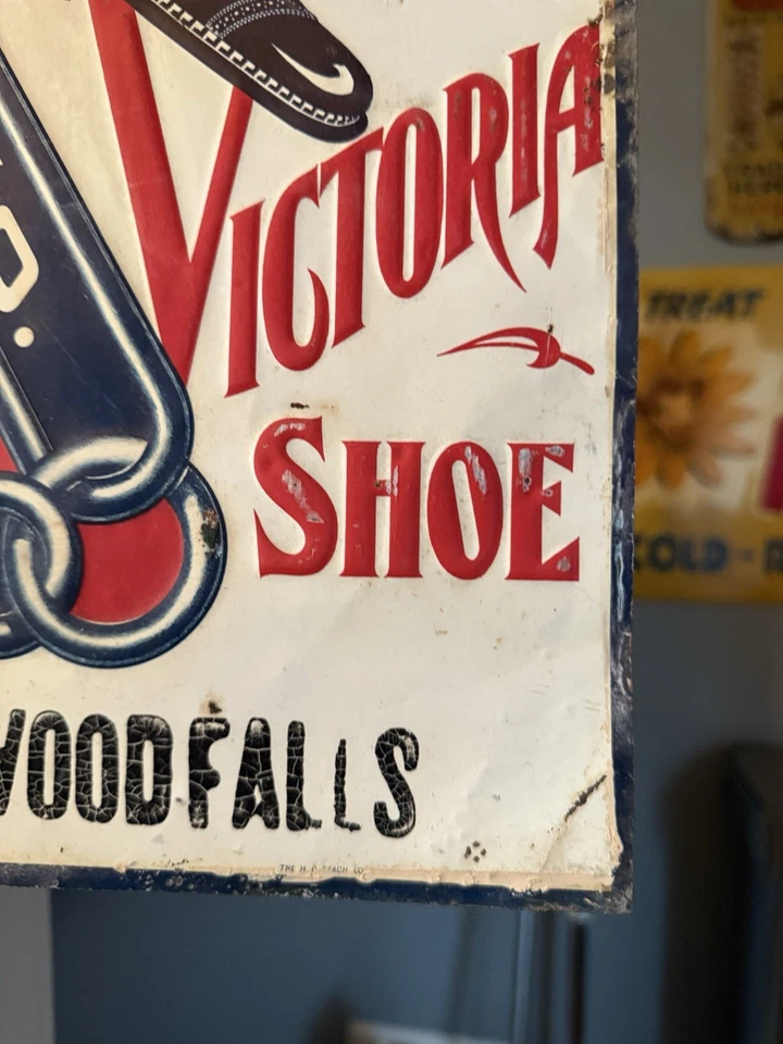 The Courtney Shoe Co St Louis Embossed Advertising Embossed  Advertising Sign - Image 3 of 4