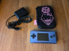Authentic Blue Nintendo GameBoy Micro Console Great Tested W/ Charger