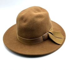 Vintage Betmar Women's Size Small Brown Wool Fedora Brim Hat 21" Circumference