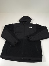The North Face Jacket Mens M Black Nylon Fleece Lined Hooded Full Zip Polartec