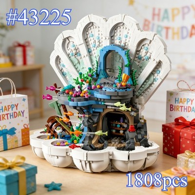 1808pcs The Little Mermaid Royal Clamshell Building Blocks MOC 43225 Model Toy