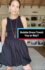 GAP Black Bubble Mixed Media Girlie Day Dress SZ XXL Trending Tik Tok Favorite 