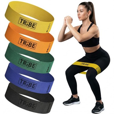 Tribe Lifting Fabric Resistance Bands for Working Out - 5 12x2, Multicolor