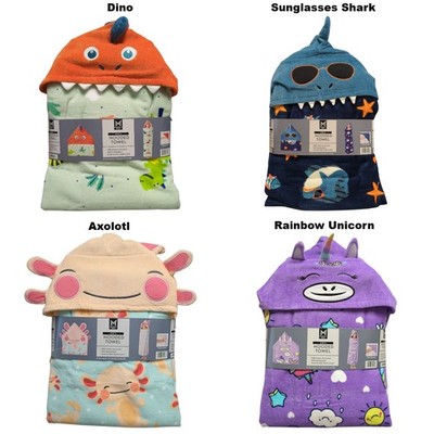 Member's Mark Kids 100% Cotton Terry Cloth Hooded Towel With Hand Pockets