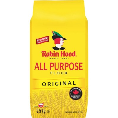1 x Robin Hood Original All Purpose Flour 2.5Kg/5.5Lbs. Bag Canadian FRESH