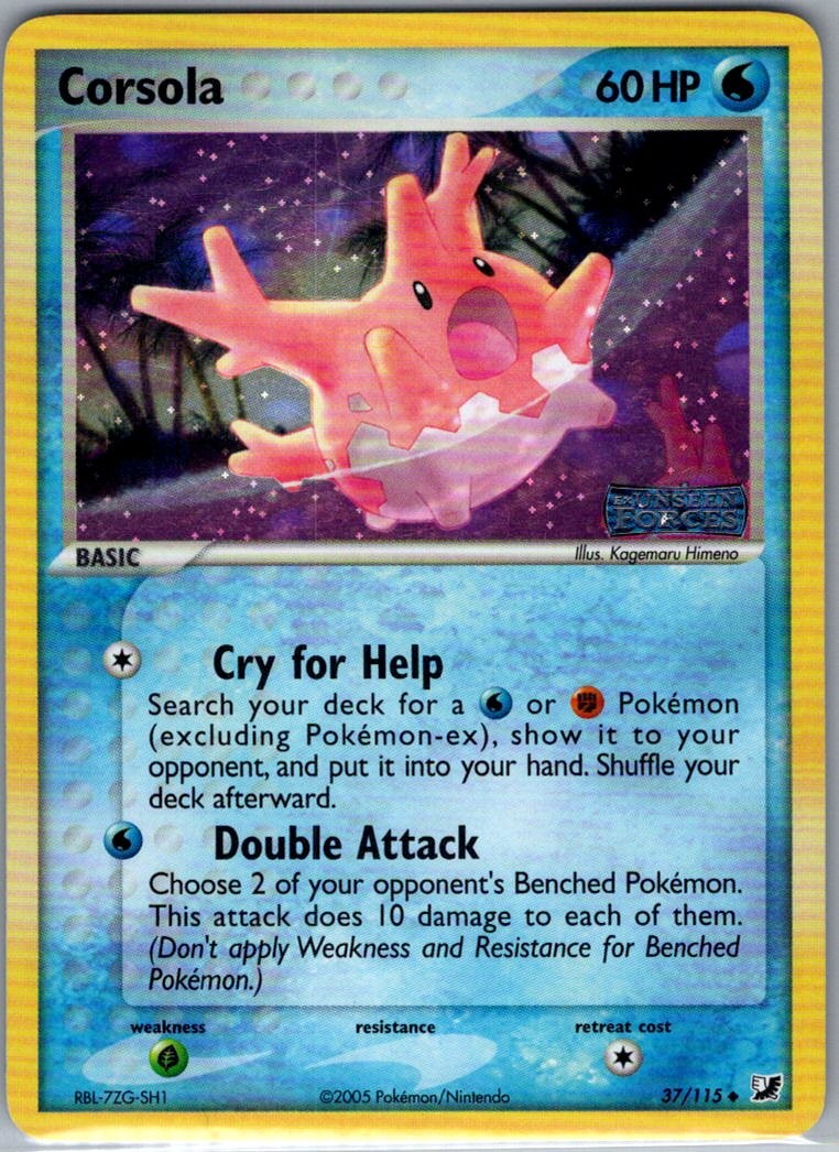 Corsola 37/115 Reverse Holo Unseen Forces - Pokemon Card - NM