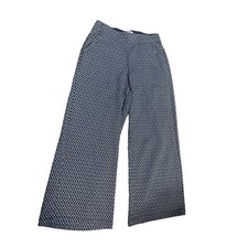 Max Studio London Womens XS Navy Geometric Wide Leg Cropped Pants 4708Q7707