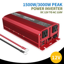 1500W 3000W Power Inverter 12V to 110V Car Converter With 2AC 2USB LED Display