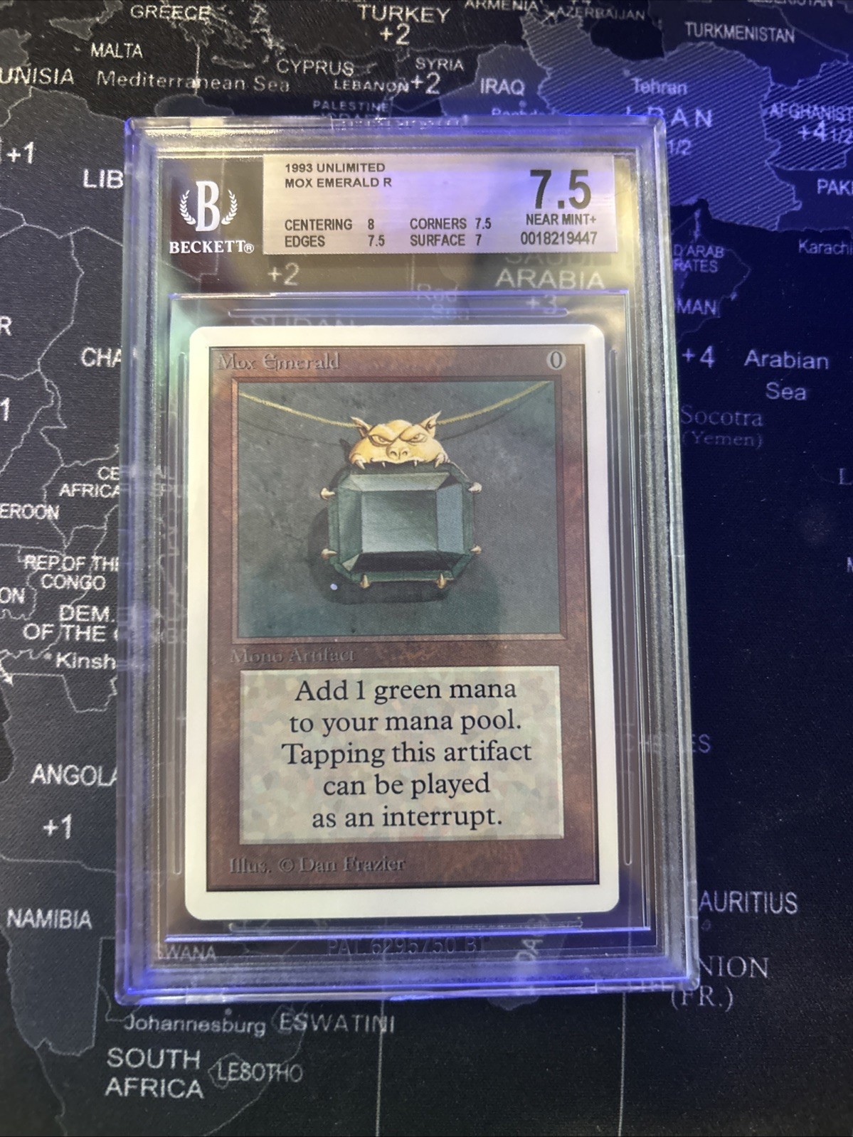 Mox Emerald MTG Beta BGS Graded NEAR MINT+ 8/7.5/7.5/7 (RG) 4RCards