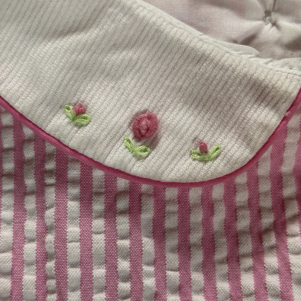 Hartstring Girls 4T Sleeveless Pink & White Checked Seersucker Dress Tie Back - Image 4 of 4