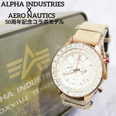Alpha Industries Aero Nautics ANS-7446PG Quarzuhr Boxed Gebraucht aus Japan