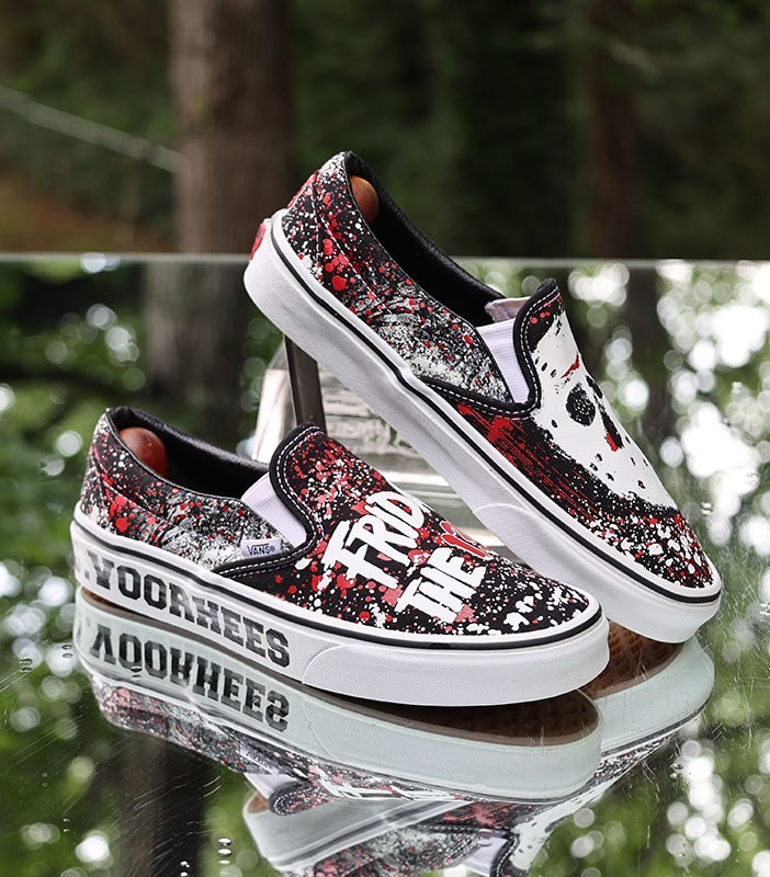 Vans Classic Slip On House of Terror Friday The 13th Sz 7.5 Custom VN0A4U38ZPL View 4