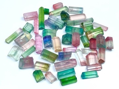 Saturated Naturel Top Quality Bicolor and Multicolor tourmaline lot from afg