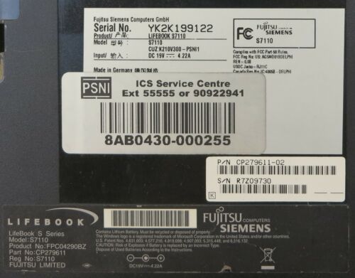 Fujitsu Lifebook S7110 14.1" Laptop Intel Core 2 Duo T5500 1.6GHz 1GB Ram - Picture 11 of 11