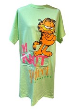 NEW Vtg 1978 Jim Davis Garfield Neon Green Tshirt Single-Stitch Graphics Cartoon