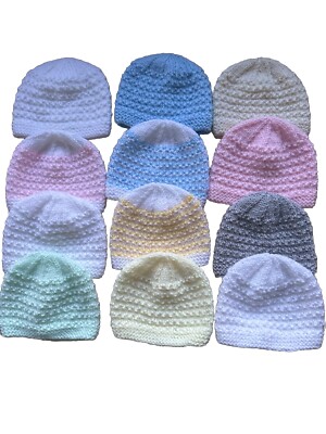 Handgestrickte Baby Beanie Mütze Neugeborenes oder kleines Baby. farbwahl