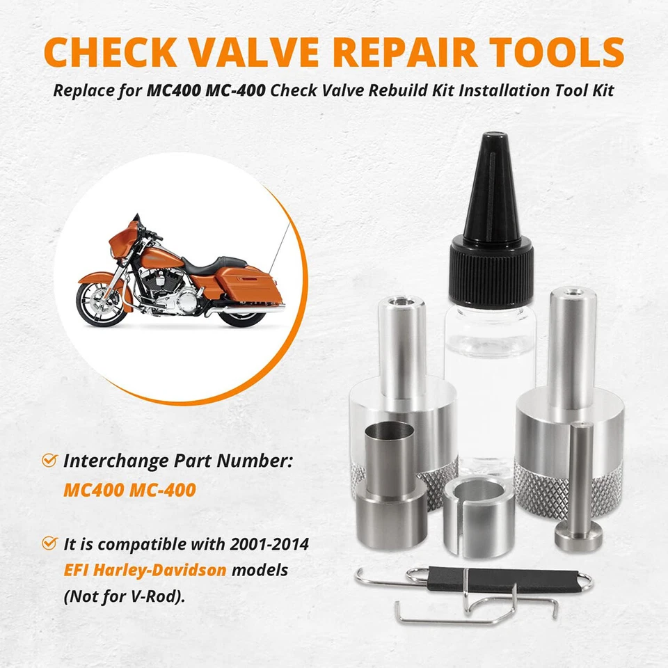 for 2001-2014 EFI Harley Davidson Fuel Tool Fuel Check Valve Repair Kit MC400 Foto 2 de 4