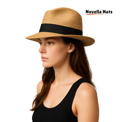 Sommer Panamastrohhut - Natur Raffia Sonnenhut für Herren & Damen | verstellbar