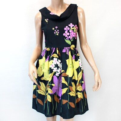 Corey Lynn Calter vintage 50's style floral print Silk blend lined Dress Size 2