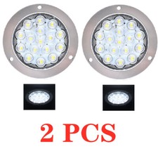 2pcs 16 Led White 4 Inch Round Backup Reverse Tail Lamp Lights For Truck Trailer