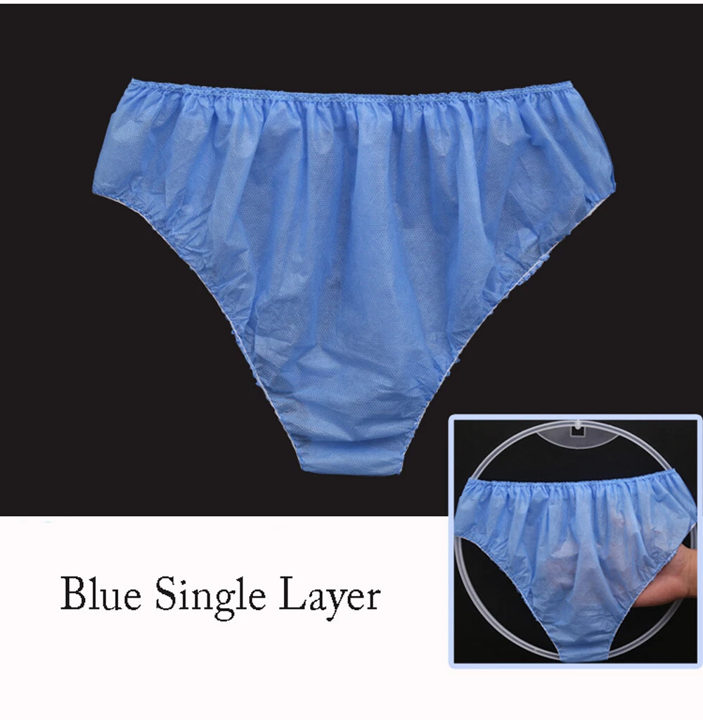 Disposable Panties Underwear Brief for Men/Women Spa Travel Massage Tanning  Blue