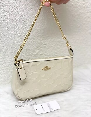 NWT Coach Nolita 19 In Signature Leather CU000 Chalk | eBay