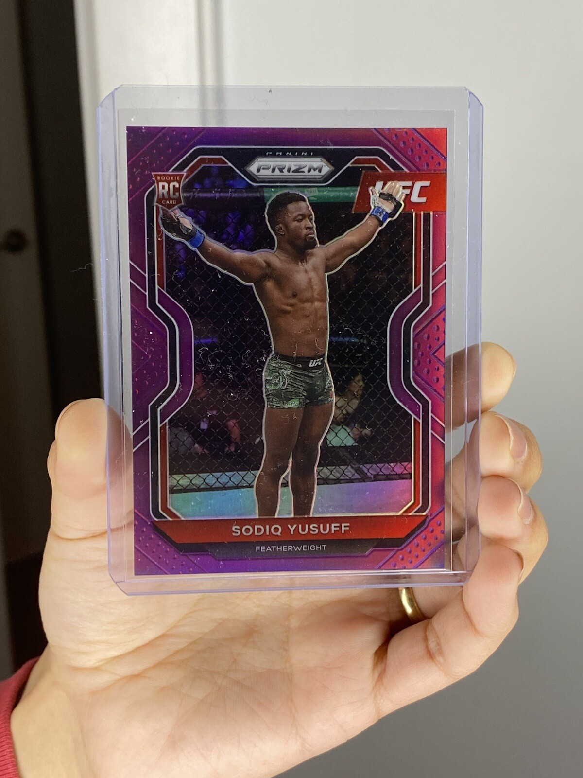 2021 Panini Prizm UFC Sodiq Yusuff Purple Refractor Rookie Card # /149 (Debut)