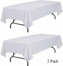 Rectangle Tablecloth - 60 x 102 Inch - Table Cloth 6 Foot Table 2-Pack