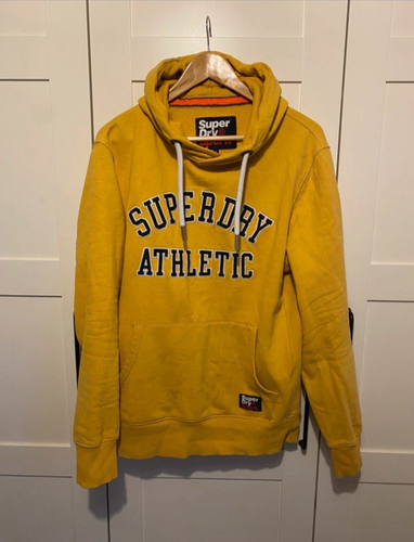 Mens Superdry Yellow Hoodie Size Xl But More Like Medium/ Large