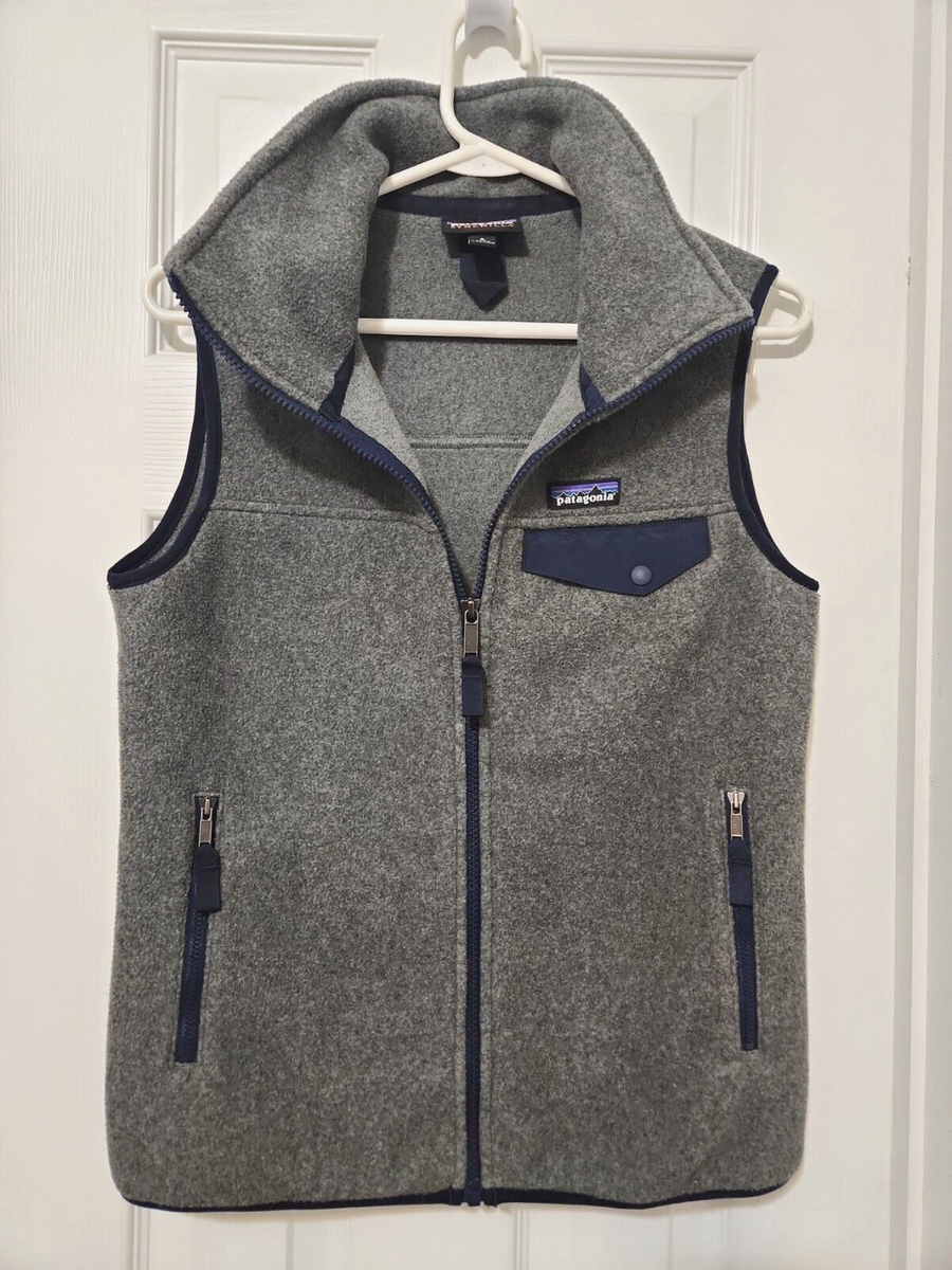 PATAGONIA Synchilla Snap-T Fleece Vest Gray Full Zip Women's Size S