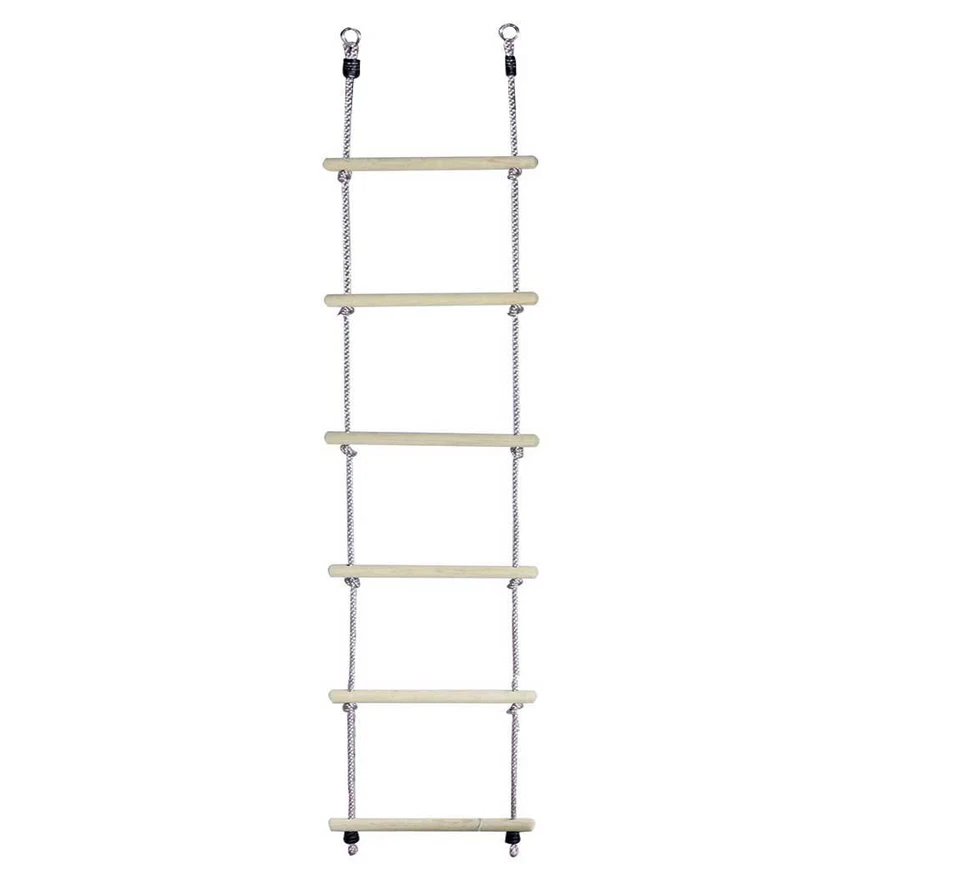 Large Rope Ladder Swing 6 Hardwood Rungs for Climbing frame