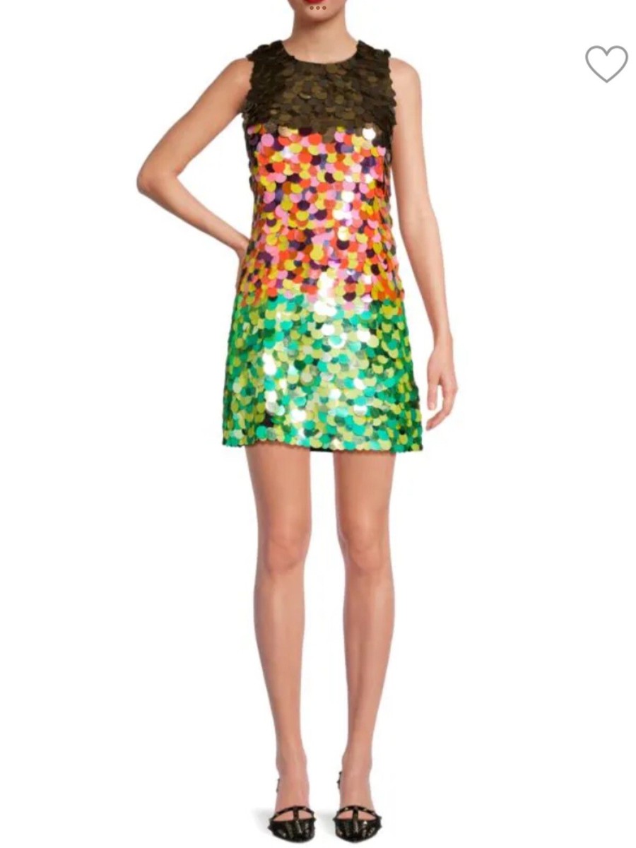 Alice + Olivia Clyde Sequined Mini Shift Dress Sz 2 AUTHENTIC NWT | eBay