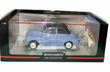 MINICHAMPS 1/18 Die-Cast Morris Minor Cabriolet Blue Convertible HTF NIB