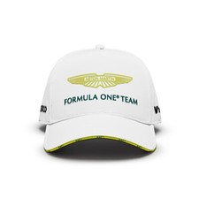 Aston Martin F1 Official Team Baseball Cap Hat White 2024 Adults 