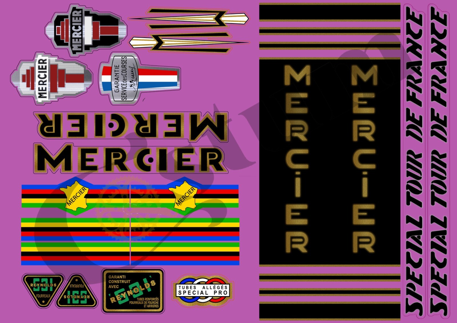 MERC302 STICKERS MERCIER vélo pour masquer les rayures du cadre