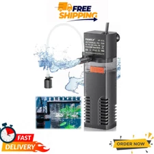 Pawfly Internal Aquarium Filter, Submersible Power Filter 55 GPH for 3-10 Gallon