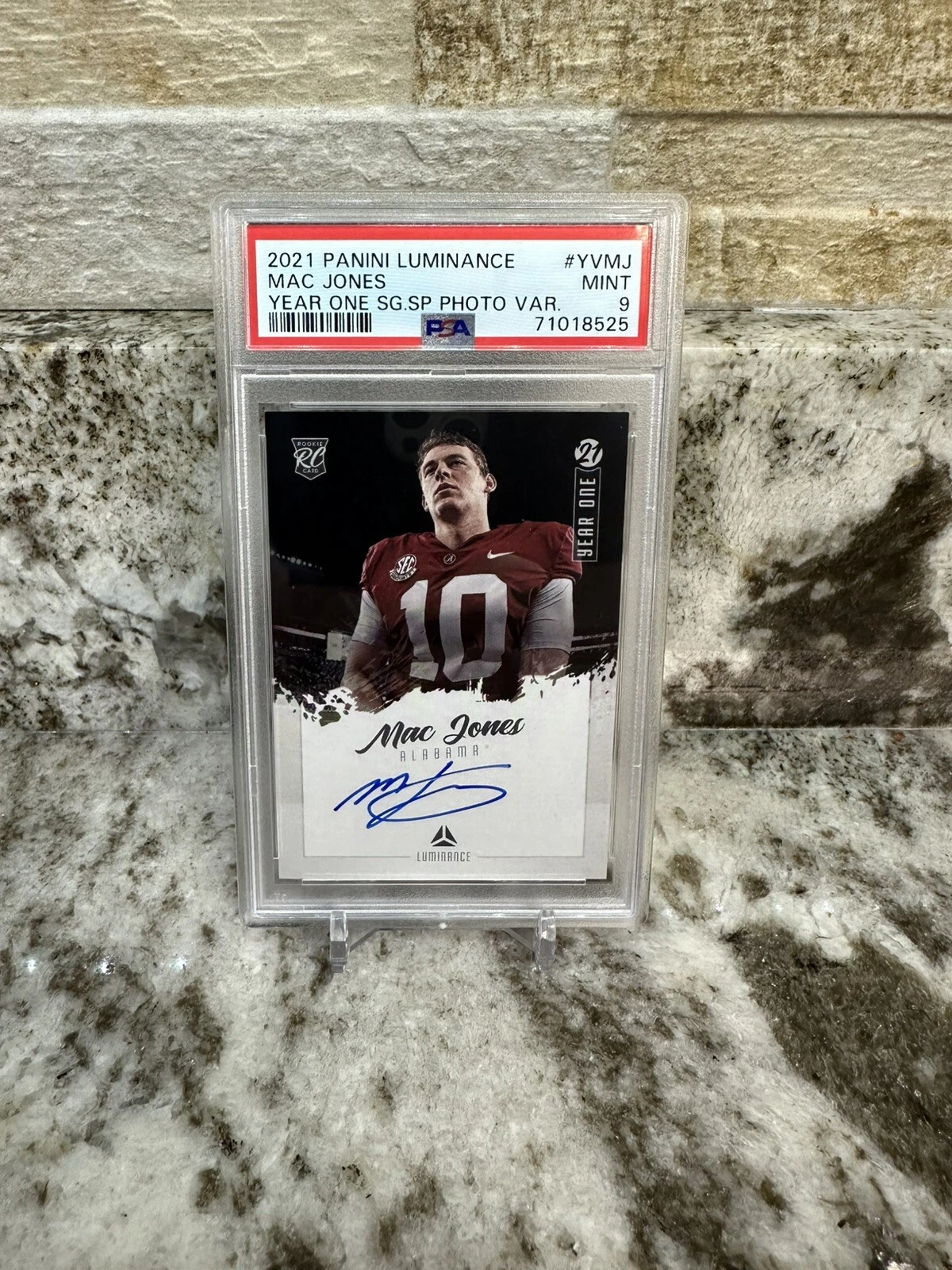 Mac Jones Panini Luminance Year One Signatures SP Photo Variations #YVMJ Base