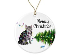 American Shorthair Cat Christmas Ornament - Funny Cats Ornaments - Cute Ameri...