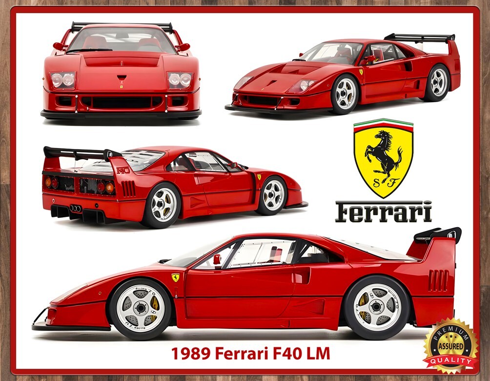 1989 Ferrari F40 LM - Metal Sign 11 x 14 | eBay
