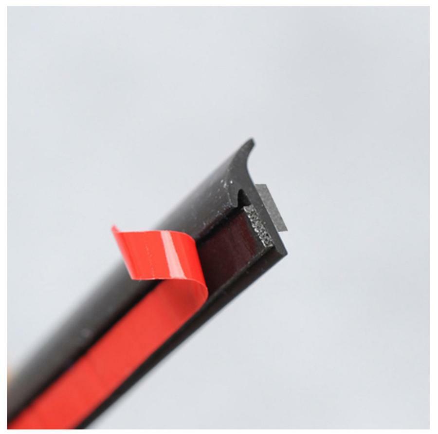 5M Car Bumper Lip Edge Sealing Strip Slanted T-shaped Dual Tape Weather Strips