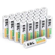 24Pack EBL  Recharge Rechargeable AA Battery 2500mAh NiMH